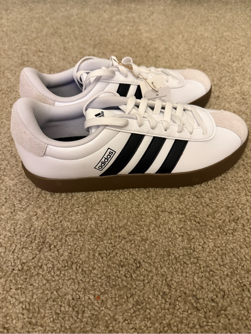 Adidas VL Court 3.0 Men's Sneakers White Black Gum Sole Men Size 9.5 New NWOB